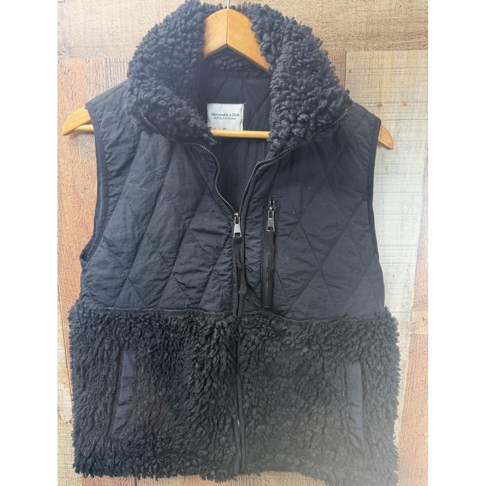 abercrombie fitch Women's Black Fleece Vest Xs